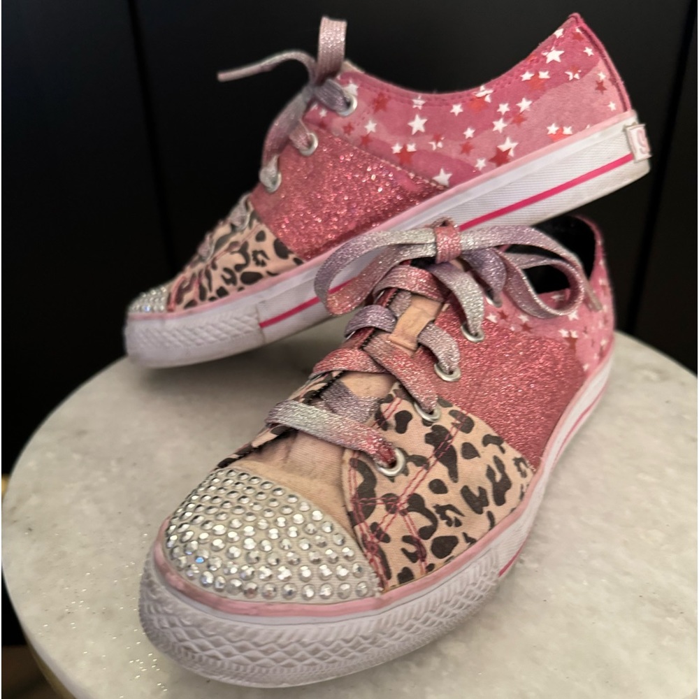 Skechers Twinkle Toes Pink Leopard